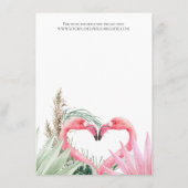Roze Flamingo Tropische bruiloft Details Informatiekaartje (Achterkant)