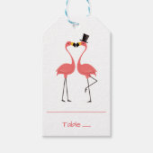 Roze Flamingo Tropische Bruiloft Escort Plaatskaar Cadeaulabel (Voorkant)