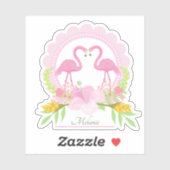 Roze Flamingo Tropische Droomcontour Sticker (Vel)