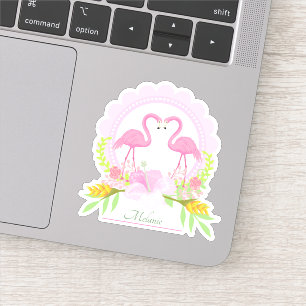 Roze Flamingo Tropische Droomcontour Sticker