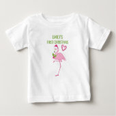 Roze flamingo tropische eerste kerst (Voorkant)