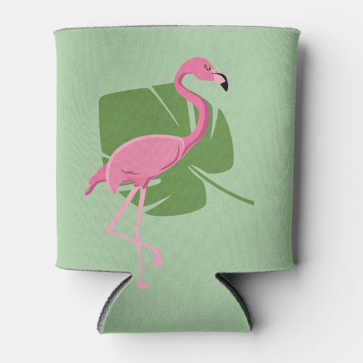 Roze Flamingo Tropische Feestgunst Blikjeskoeler (Voorkant)