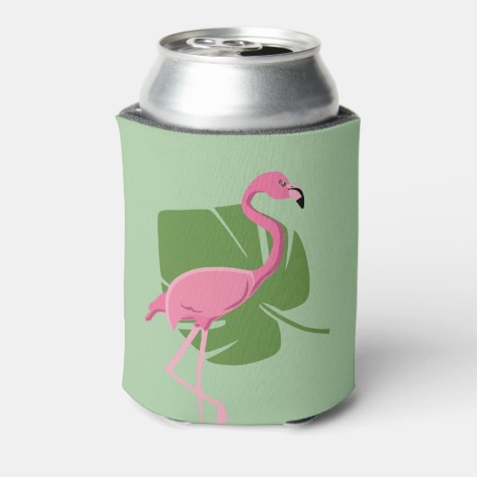 Roze Flamingo Tropische Feestgunst Blikjeskoeler (Blikje Achterkant)