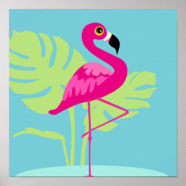 Roze flamingo tropische grafische print
