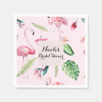 Roze Flamingo Tropische Hibiscus Bloemen Feestelij