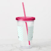 Roze flamingo & Tropische Hibiscus Fancy Acryl Drinkbeker (Links)