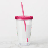 Roze flamingo & Tropische Hibiscus Fancy Acryl Drinkbeker (Links)