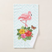 Roze flamingo & Tropische Hibiscus Fancy Bad Handdoek (Handdoek)