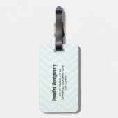 Roze flamingo & Tropische Hibiscus Fancy Bagagelabel (Achterkant verticaal)