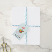 Roze flamingo & Tropische Hibiscus Fancy Dank u we Cadeaulabel (Met Touw)