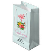 Roze flamingo & Tropische Hibiscus Fancy Dank u we Klein Cadeauzakje (Voorkant Gekanteld)