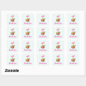 Roze flamingo & Tropische Hibiscus Fancy Dank u we Vierkante Sticker (Vel)
