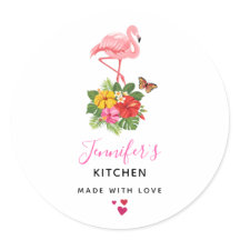 Roze Flamingo & Tropische Hibiscus Fancy Keuken