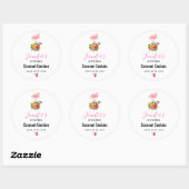 Roze Flamingo & Tropische Hibiscus Fancy Keuken Ronde Sticker (Vel)