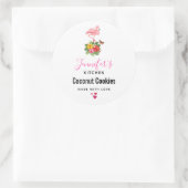 Roze Flamingo & Tropische Hibiscus Fancy Keuken Ronde Sticker (Tas)