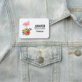 Roze flamingo & Tropische Hibiscus Fancy Naamplaatje (In situ)