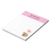 Roze flamingo & Tropische Hibiscus Fancy Notitieblok (Linkerzijde)