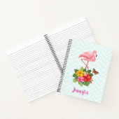 Roze flamingo & Tropische Hibiscus Fancy Notitieboek (Binnen)