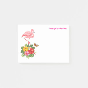 Roze flamingo & Tropische Hibiscus Fancy Post-it® Notes