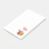 Roze flamingo & Tropische Hibiscus Fancy Post-it® Notes (Schuin)