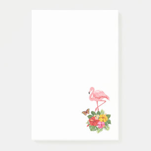 Roze flamingo & Tropische Hibiscus Fancy Post-it® Notes