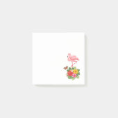 Roze flamingo & Tropische Hibiscus Fancy Post-it® Notes (Voorkant)