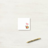 Roze flamingo & Tropische Hibiscus Fancy Post-it® Notes (Op bureau)