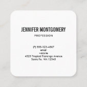 Roze flamingo & Tropische Hibiscus Fancy Vierkante Visitekaartje (Achterkant)