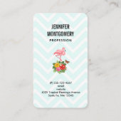 Roze flamingo & Tropische Hibiscus Fancy Visitekaartje (Achterkant)