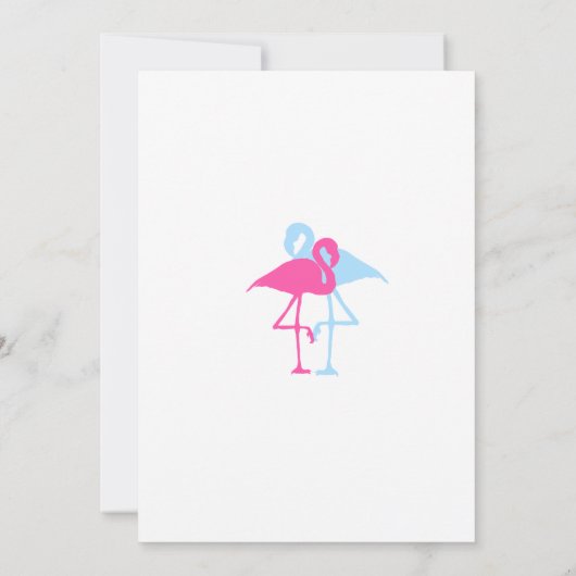 Roze Flamingo Tropische Huwelijksuitnodiging Kaart (Achterkant)