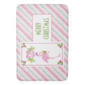 Roze Flamingo Tropische Kerstmis Badmat (Voorkant Verticaal)