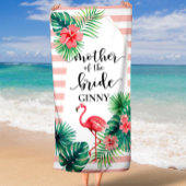 Roze Flamingo Tropische Moeder van de Bruid Custom Strandlaken
