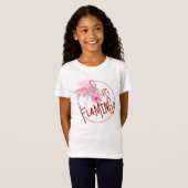 Roze Flamingo Tropische Partij T Shirt (Voorkant volledig)