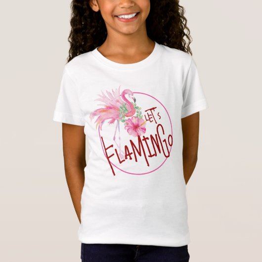 Roze Flamingo Tropische Partij T Shirt (Voorkant)