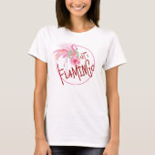 Roze Flamingo Tropische Partij T Shirt (Voorkant)