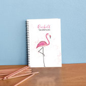 Roze Flamingo Tropische Schattige Gepersonaliseerd Notitieboek