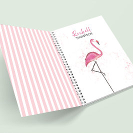 Roze Flamingo Tropische Schattige Gepersonaliseerd Notitieboek
