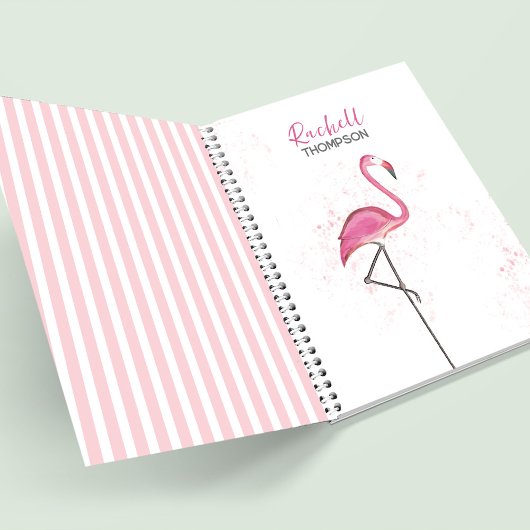 Roze Flamingo Tropische Schattige Gepersonaliseerd Notitieboek