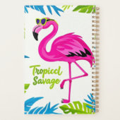 Roze flamingo Tropische staande op één been Planner (Achterkant)