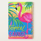 Roze flamingo Tropische staande op één been Planner (Achterkant)