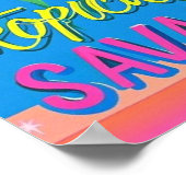 Roze flamingo Tropische staande op één been Poster (Hoek)