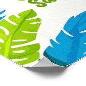 Roze flamingo Tropische staande op één been Poster (Hoek)