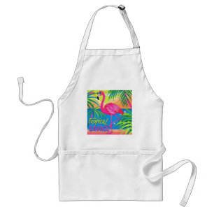 Roze flamingo Tropische staande op één been Standaard Schort