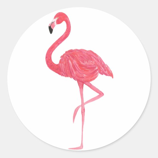 Roze Flamingo Tropische Stickers (Voorkant)