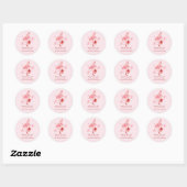 Roze Flamingo Tropische Strand Kerst Waterverf Ronde Sticker (Vel)
