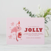 Roze Flamingo Tropische Strand Kerstmis Feestdagenkaart (Staand voorkant)