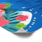 Roze Flamingo Tropische Sunset Beach Wall Art Poster (Hoek)