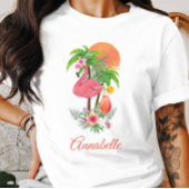 Roze Flamingo Tropische Vakantie T-shirt
