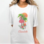 Roze Flamingo Tropische Vakantie T-shirt