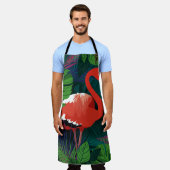 Roze Flamingo: Tropische Vlinder Harmonie. Schort (Gedragen)